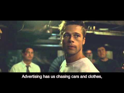 Fight Club Tyler Durden advertising speech