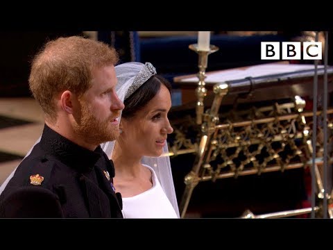 God Save the Queen | Prince Harry and Meghan Markle leave the chapel - The Royal Wedding - BBC